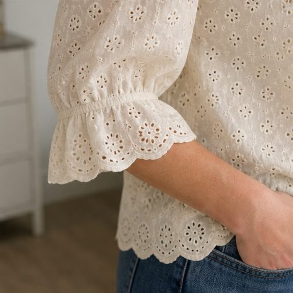 Rust Button Blouse - Picture 5 of 6